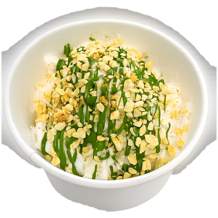 Golden Emerald — cultured greek snow with matcha shell, coconut nectar and passionfruit