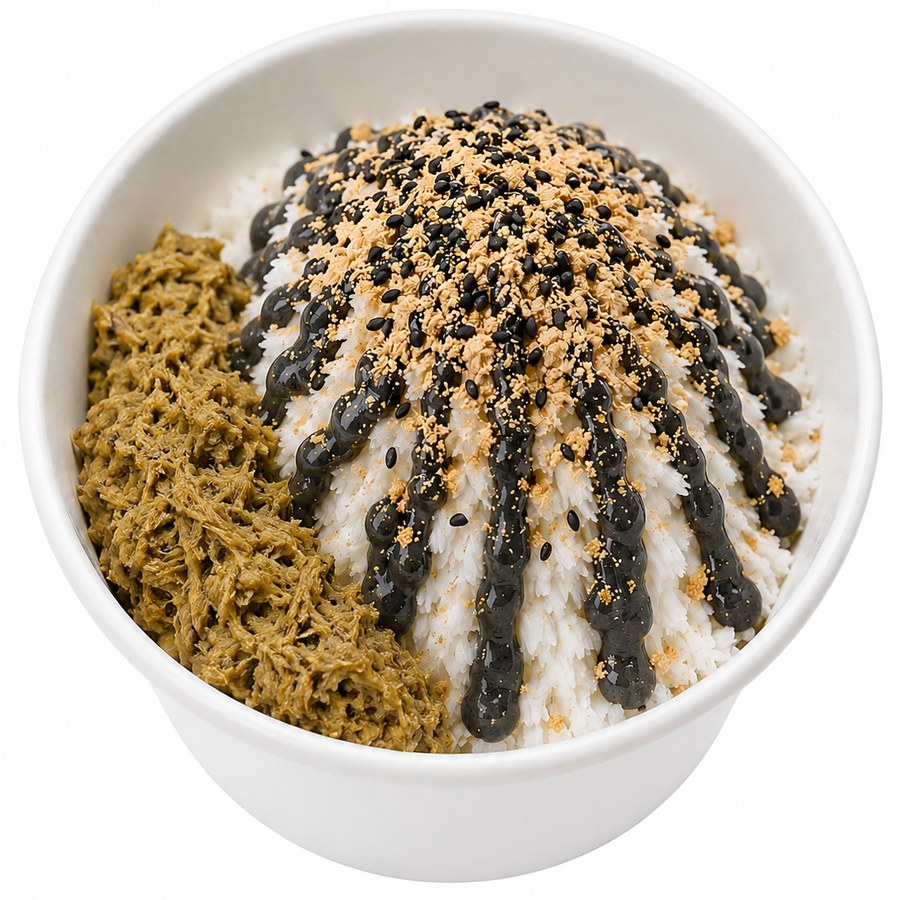 Midnight Jewel — cultured greek snow with black sesame paste and Dubai pistachio kataifi